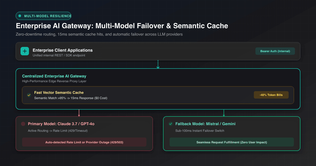 Multi-Model Failover and Semantic Cache Routing Architecture in AI Gateway