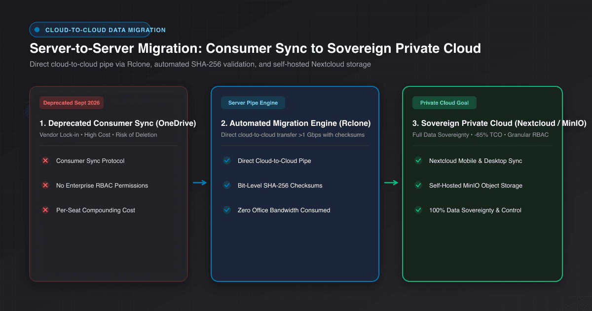 Automated Cloud Migration Pipeline from OneDrive to Private Cloud S3