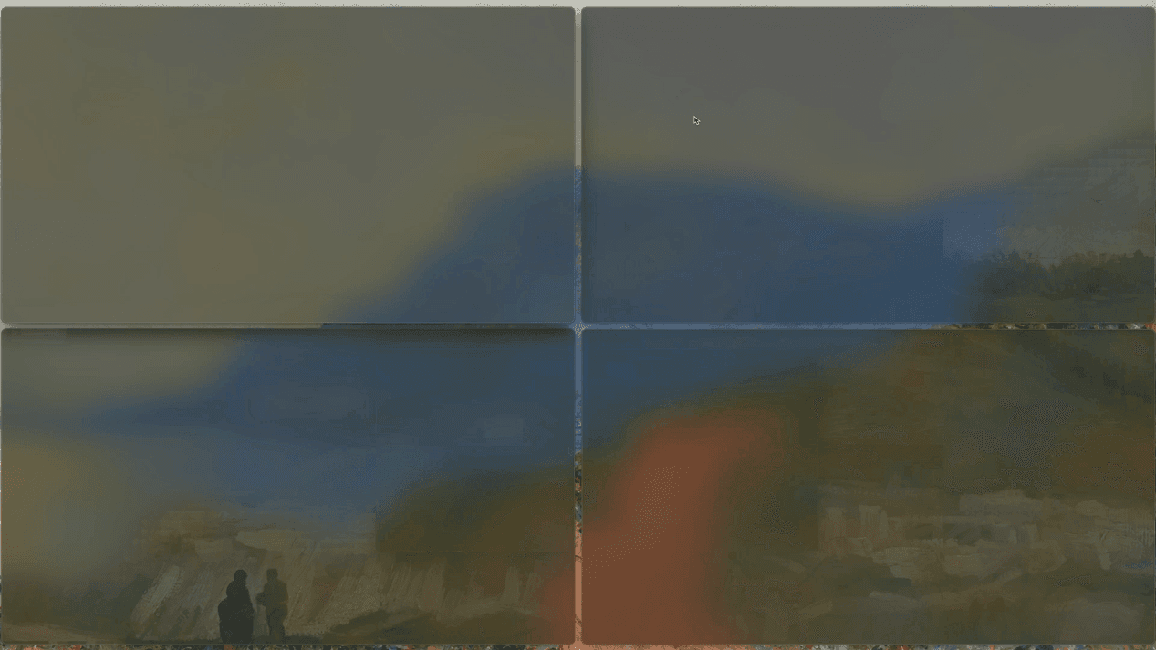 A 5-second still from Loop's official demonstration showing four tiled window layout previews on a desktop.